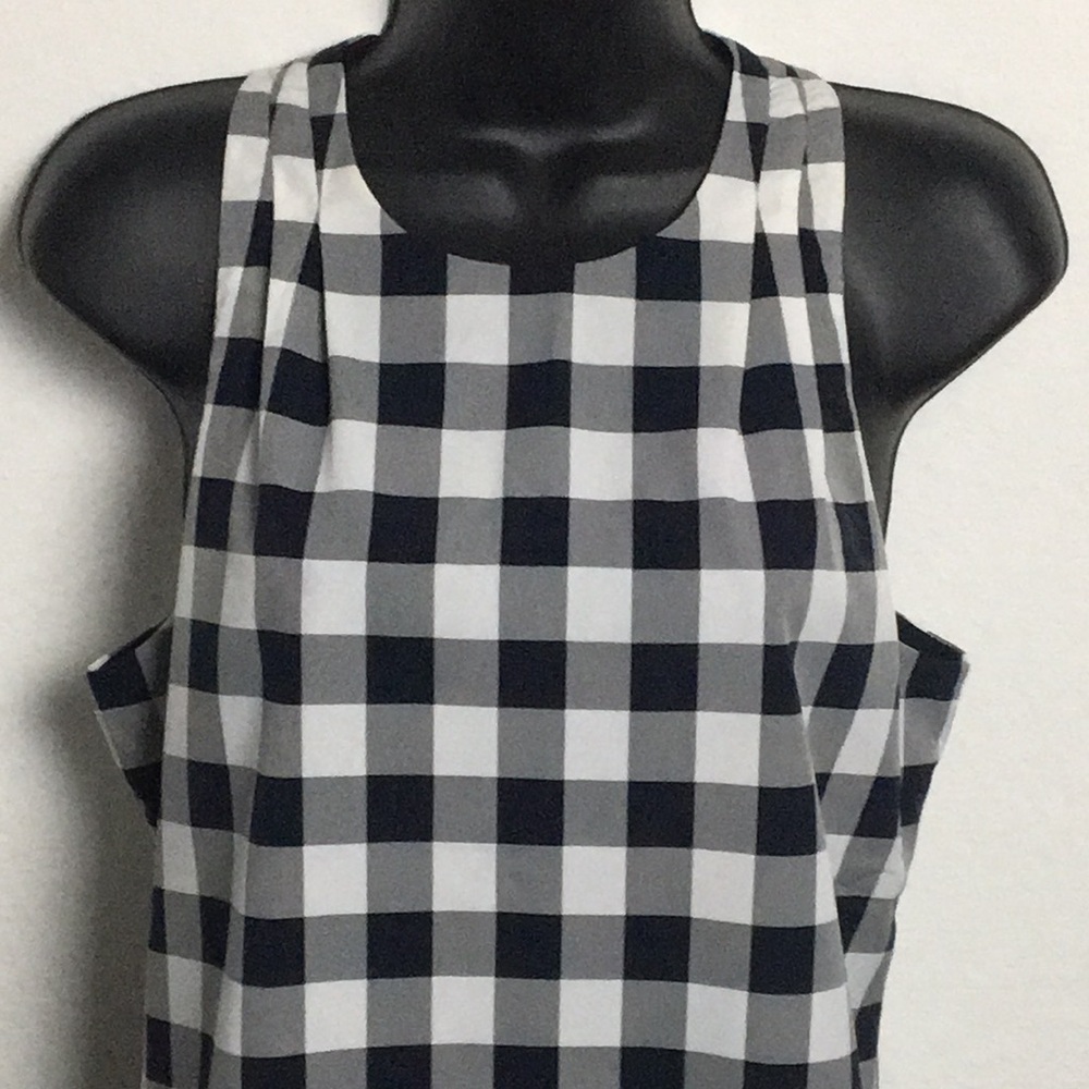 Banana Republic Womens Black and White Checkered Women Top (Size S) - Picture 2 of 14
